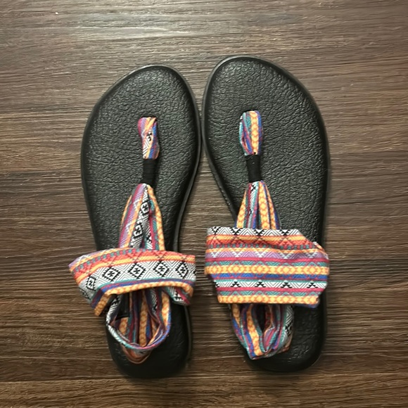 Sanuk Shoes - Sanuk Slingback Multicolor Print Sandals - Size 8